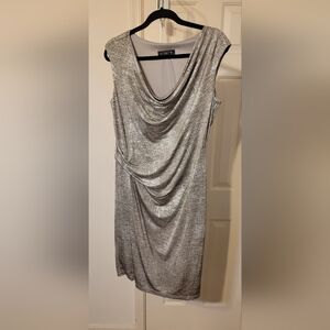 Onyx Black and Silver Sparkle Midi Dress Size 14